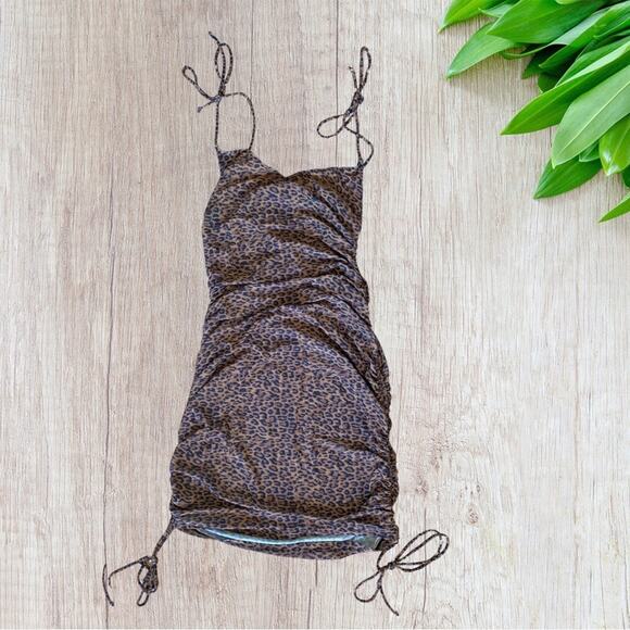NEW Kendall + Kylie leopard print mesh swimsuit coverup - Picture 1 of 6